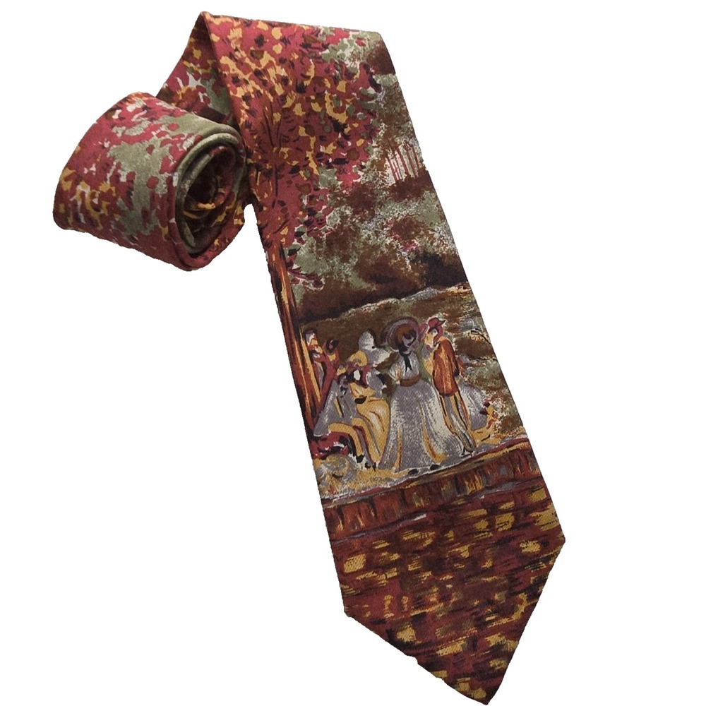 KEYS LOCKWOOD Mens Impressionist Art Necktie Printed in Italy Made in USA 3.5x56